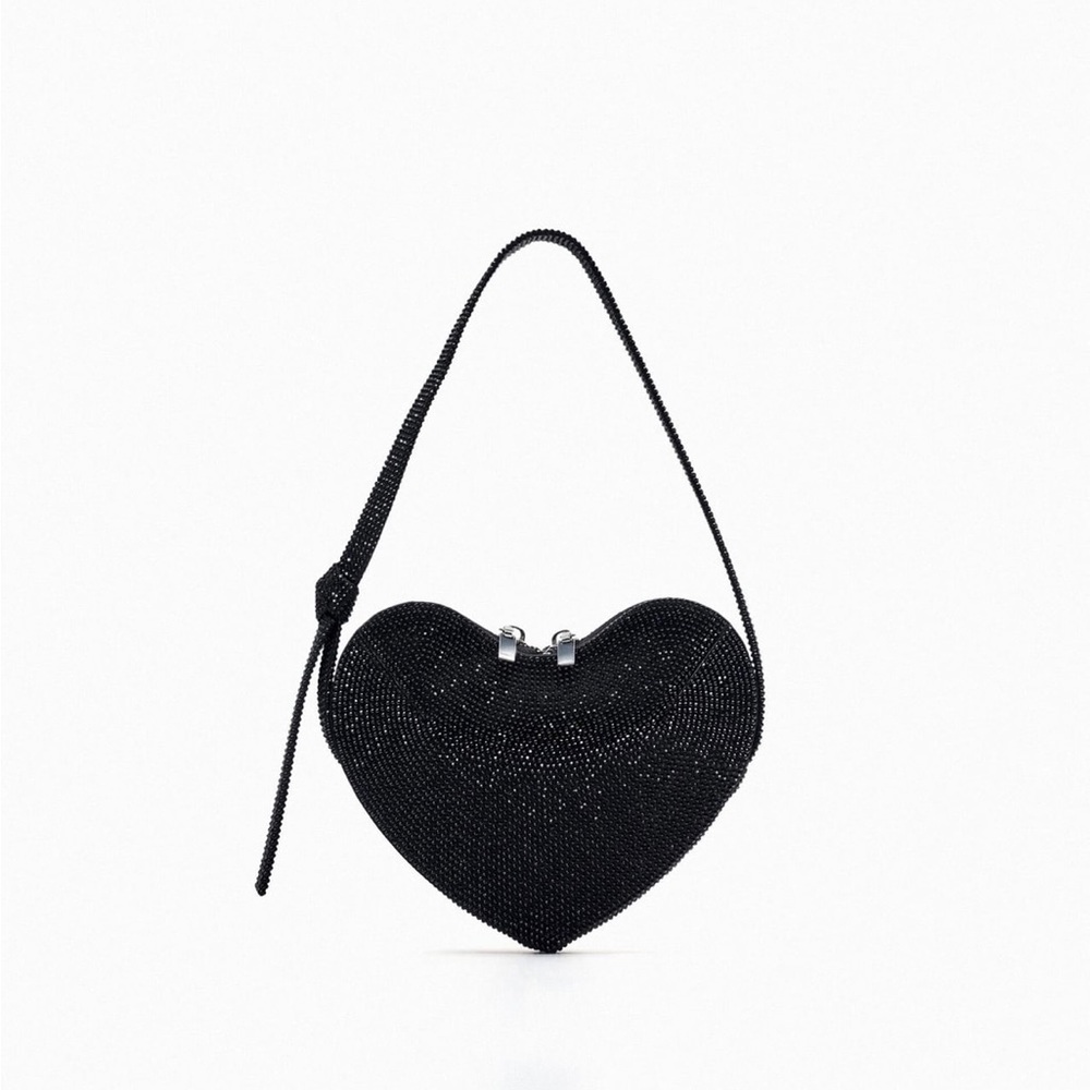 Rhinestone Zara Heart Shoulder Bag